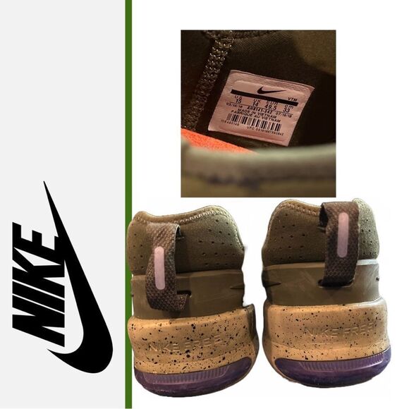 Nike Men’s 2018 Free‎ Metcon 1 Olive Green and Orange Sneakers - Size 15 - Picture 4 of 5